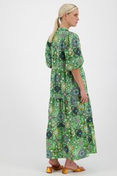 Longue robe verte à l'imprimé floral délicat de Geisha pour Femmes