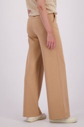 Achterkant van Losse lichtbruine broek met hoge taille door Libelle voor Dames