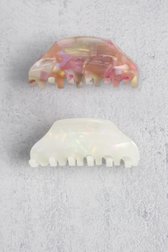 Le devant de Lot de 2 barrettes – Blanc et rose de Liberty Island pour Femmes