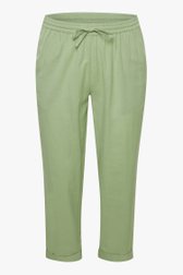 Luchtige groene broek met linnen van Fransa voor Dames