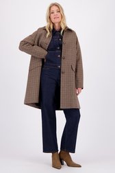 Le devant de Manteau marron à carreaux de Libelle pour Femmes