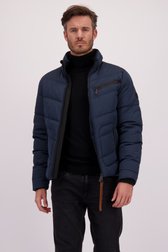 Le devant de Manteau matelassé bleu de District pour Hommes