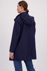 Manteau mi-long navy avec capuche de Claude Arielle pour Femmes