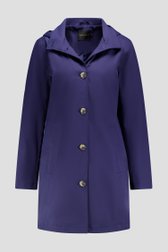 Manteau mi-long navy avec capuche de Claude Arielle pour Femmes