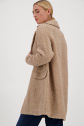 Manteau teddy beige avec laine de Opus pour Femmes