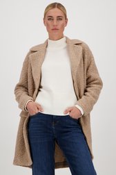 Manteau teddy beige avec laine de Opus pour Femmes