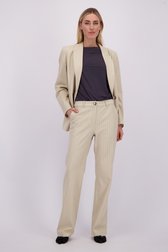 Video van Beige geklede broek met gestreept motief  door Liberty Island voor Dames