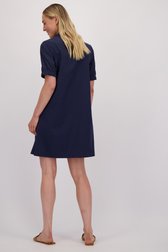 Achterkant van Marineblauw kleedje met lange knopenlijst door Liberty Island voor Dames
