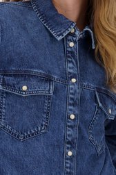 Mediumblauwe denimblouse van Liberty Island Denim voor Dames