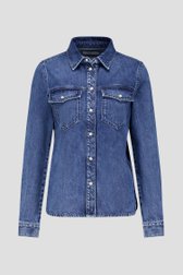 Mediumblauwe denimblouse van Liberty Island Denim voor Dames