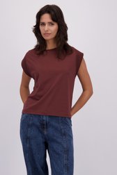 Voorkant van Mouwloos bruin T-shirt door Louise voor Dames