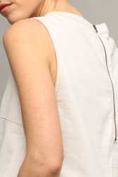 Detail van Mouwloze ecru blouse door Liberty Island Denim voor Dames