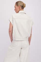 Achterkant van Mouwloze ecru jeansvest door Liberty Island Denim voor Dames