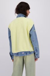 Achterkant van Mouwloze gele vest in teddy door Pieces voor Dames