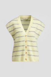 Productfoto 1 van Mouwloze pastelgele cardigan met gestreept motief door LŌVING voor Dames