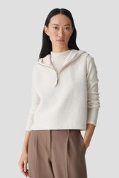 Mouwloze teddy vest in ecru van Opus voor Dames