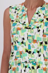 Mouwloze top met V-hals en groene print van Claude Arielle voor Dames