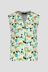 Mouwloze top met V-hals en groene print van Claude Arielle voor Dames