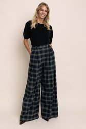 Voorkant van Multicolor bandplooibroek met wijde pijpen door AC by Annelien Coorevits voor Dames