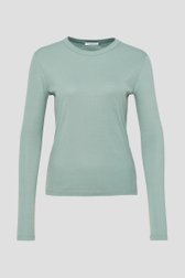 Muntgroen T-shirt met lange mouwen van Opus voor Dames
