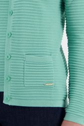 Muntgroene cardigan in geribbelde structuurstof van Claude Arielle voor Dames