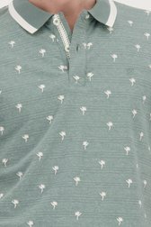 Muntgroene polo met fijne print van Ravøtt voor Heren