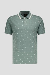 Muntgroene polo met fijne print van Ravøtt voor Heren