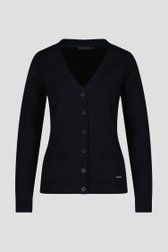 Navy cardigan met ton-sur-ton knopen van Claude Arielle voor Dames