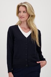 Navy cardigan met ton-sur-ton knopen van Claude Arielle voor Dames