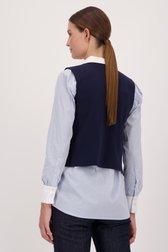 Achterkant van Navy mouwloze cardigan door More & More voor Dames