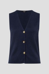Productfoto 1 van Navy mouwloze cardigan door More & More voor Dames