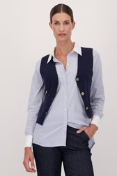 Voorkant van Navy mouwloze cardigan door More & More voor Dames