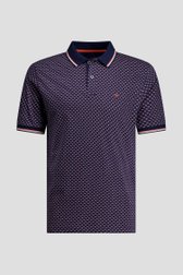 Productfoto 1 van Navy polo met fijne oranje-witte print door Dansaert Blue voor Heren