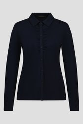 Navy polo met lange mouwen van Claude Arielle voor Dames