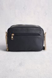 Achterkant van Navy schoudertas met doorgestikte structuur door Modeno voor Dames