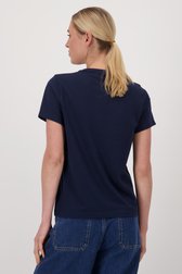 Navy T-shirt met ronde hals van Liberty Island voor Dames