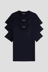 Productfoto 1 van Navy T-shirt met ronde hals - Set van 3 door Tommy Hilfiger voor Heren