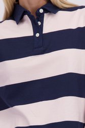 Detail van Navy-witte gestreepte polo door Superdry voor Dames