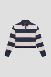Productfoto 1 van Navy-witte gestreepte polo door Superdry voor Dames