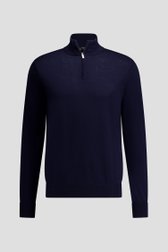 Productfoto 1 van Navy wollen trui met korte rits door Dansaert Black Premium voor Heren