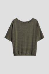 Olijfgroen T-shirt met structuur van Opus voor Dames