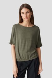 Olijfgroen T-shirt met structuur van Opus voor Dames