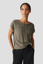 Olijfgroen T-shirt van Opus voor Dames