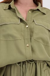 Detail van Olijfgroen vestje met knopen door Yest Curve voor Dames