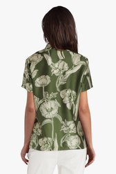 Olijfgroene gebloemde blouse met satijnlook van D'Auvry voor Dames