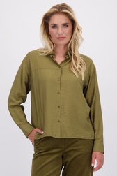 Voorkant van Olijfgroene hemdblouse door Libelle voor Dames