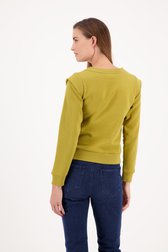 Olijfgroene trui met schouderdetail van Louise voor Dames