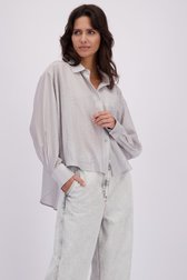 Vidéo de Blouse gris clair en tissu brillant de Louise pour Femmes