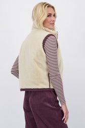 Achterkant van Omkeerbare bodywarmer in bordeaux en beige door Libelle voor Dames