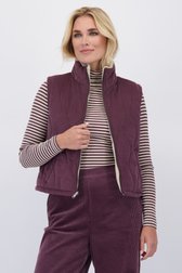 Detail van Omkeerbare bodywarmer in bordeaux en beige door Libelle voor Dames